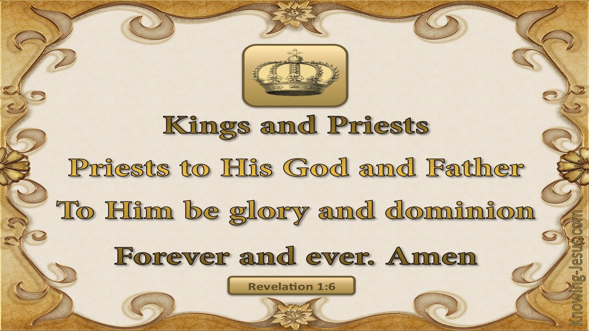 Revelation 1:6 A Kingdom of Priests (beige)